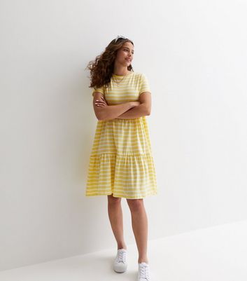 Karen Millen Small Bright Yellow Peplum Knit Ribbed Belted Dress Celeb  Favorite | eBay